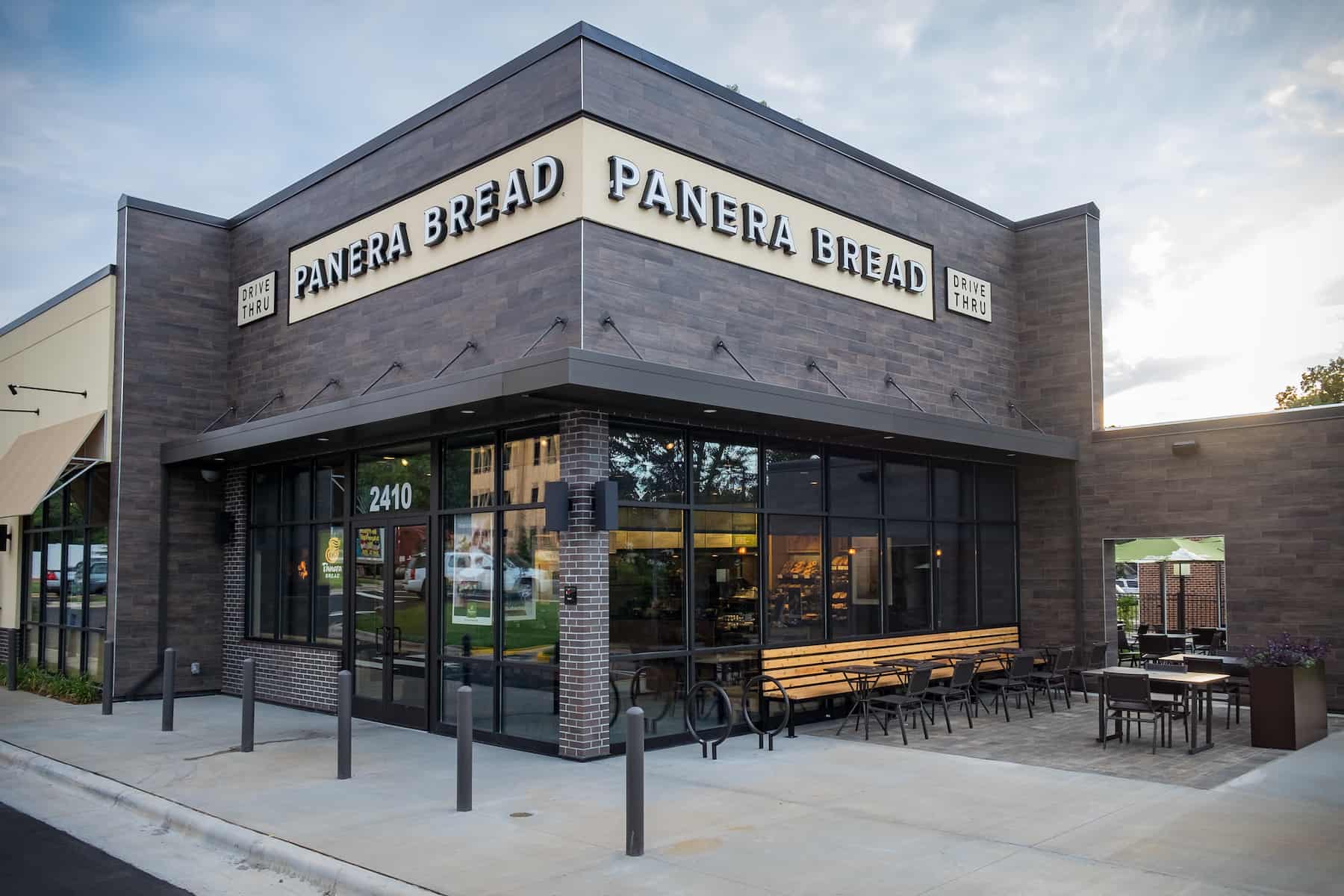 Panera Bread side of building in Raleigh, NC.