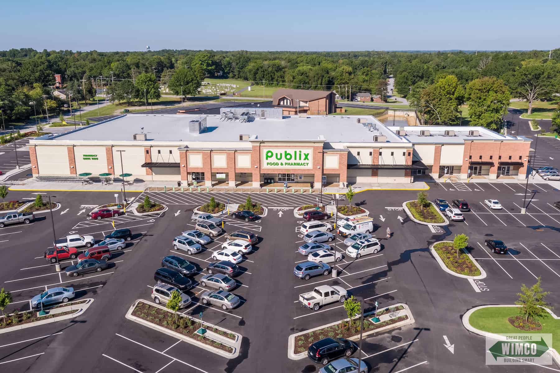 Publix, High Point, NC aerial of store and parking lot.